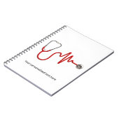 EKG Wave EKG Heartbeat Line Stethoscope Medical Notizblock (Linke Seite)