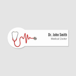 EKG Wave Stethoscope EKG Heartbeat Line Medical Namensschild