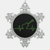 EKGuitar Schneeflocken Zinn-Ornament (Vorderseite)