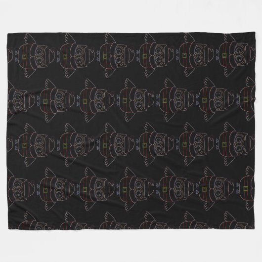 Eklectic Owl Blanket Fleecedecke (Vorderseite (Horizontal))