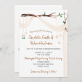 Eklectisches Drape, Mason Jar Leuchten, Bogenhochz Einladung (Vorne/Hinten)