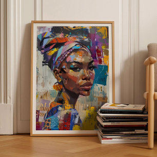 Eklektische Frau Malerei Pop Art Große Wandkunst M Poster