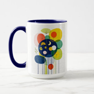 Eklektische Kosmische Blüte Moderne Retro Dunkle B Tasse