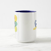 Eklektische Kosmische Blüte Moderne Retro Dunkle B Tasse (Zentrum)