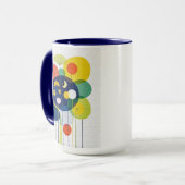 Eklektische Kosmische Blüte Moderne Retro Dunkle B Tasse (Vorderseite Links)