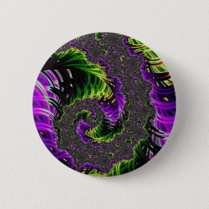 Eklektische psychedelische Spiralfraktal-Abstrakte Button