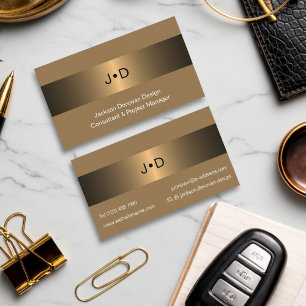 Eklektische schwarze Bronze Gold Luxus Metallische Visitenkarte