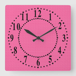 Eklektische Wanduhr mit Satin-Look in Rosa