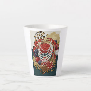 Eklektischer Krabbe mit Perlen Latte-Mug, Chic Max Milchtasse