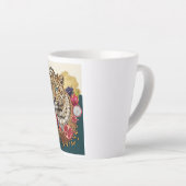 Eklektischer Leopard mit Perlen Latte Tasse, Chic Milchtasse (Rechte Ecke)
