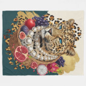 Eklektischer Tiger mit Perlen großes Bettlaken, Ch Fleecedecke (Vorderseite (Horizontal))