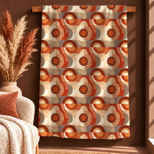 Eklektisches Boho-Formen Terrakotta-Braun-Decke Ge Fleecedecke