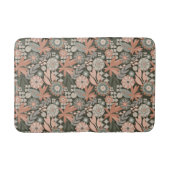 Eklektisches Boho-Terrakotta-Kohle-Botanisches Flo Badematte (Vorderseite)