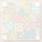 Eklektisches Patchwork: Vielfältige Muster-Mischun Glasuntersetzer (Rückseite)
