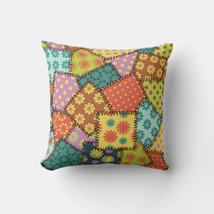 Eklektisches Patchwork: Vielfältige Muster-Mischun Kissen