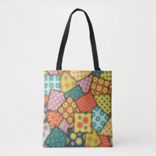 Eklektisches Patchwork: Vielfältige Muster-Mischun Tasche