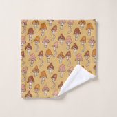 Eklektisches Retro-Handtuch Warme Töne & Sanfte Fa Badhandtuch Set (Waschlappen)