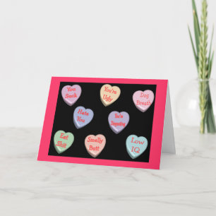 Eklige Candy Heart Messages Velentine's Day Card Feiertagskarte