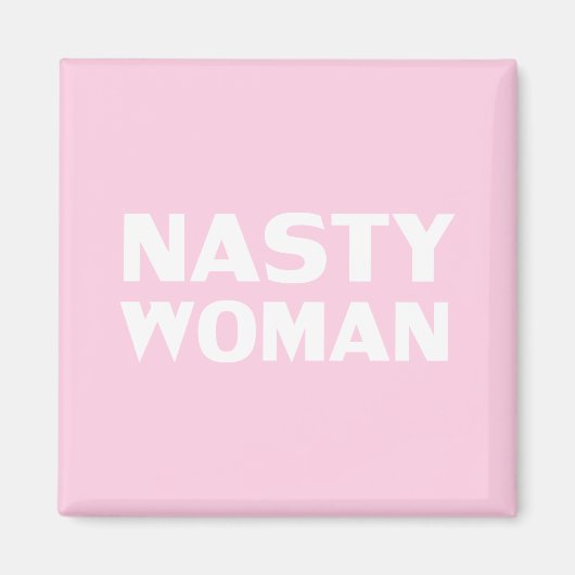 eklige Frau hellrosa Weiß Magnet (Vorne)