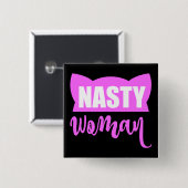 Eklige Frau Pink Pussy Cat Hat Button (Vorne & Hinten)