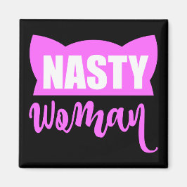 Eklige Frau Pink Pussy Cat Hat Magnet