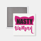 Eklige Frau Pink Pussy Cat Hat Magnet (Vorderseite/Rückseite)
