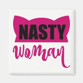 Eklige Frau Pink Pussy Cat Hat Magnet