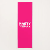 "Eklige Frau", rosa, fuchsienweiß Yogamatte (Rückseite)