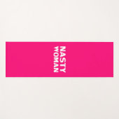 "Eklige Frau", rosa, fuchsienweiß Yogamatte (Vorderseite (Horizontal))