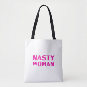 "eklige Frau", rosa Magenta fuchsia weiß Tasche
