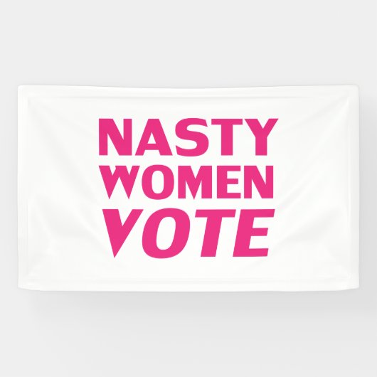 Eklige Frauen - Abstimmung, Magenta, Rosa, weißer  Banner (Horizontal)
