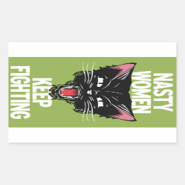 Eklige Frauen Behielt Kämpfen Sticker Rectangle