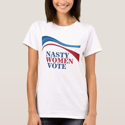 Eklige Frauen wählen amerikanische Fahne Feministi T-Shirt (Vorderseite)