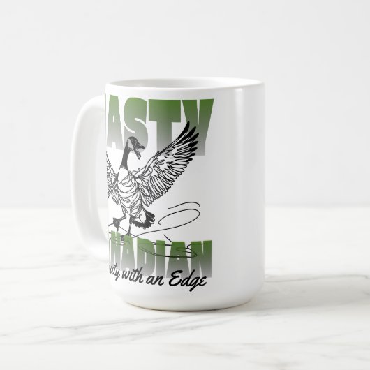 Eklige kanadische Gans Kaffeetasse (Vorderseite Links)