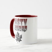 Eklige kanadische Schönheit mit Edge Maple Leaf Tasse (Vorderseite Links)