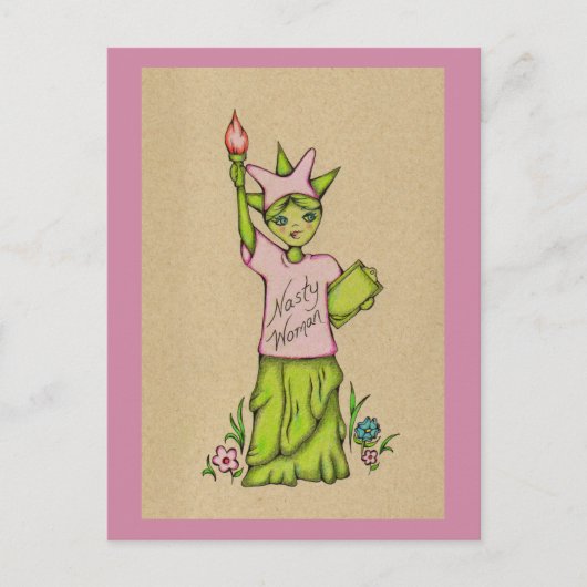Eklige Lady Liberty Postkarte (Vorderseite)