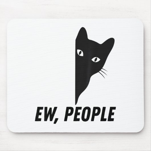 Eklige Leute Retro Katze Lustiger Introvertierter Mousepad (Vorne)