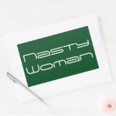 Eklige Weibliche, futuristisch-weiße Schrift auf g Rechteckiger Aufkleber (Umschlag)