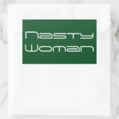 Eklige Weibliche, futuristisch-weiße Schrift auf g Rechteckiger Aufkleber (Tasche)