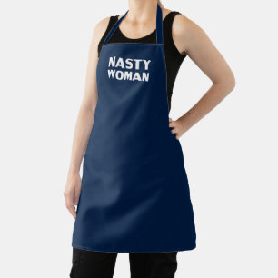 Eklige Woman Marine Blau moderne Typografie Schürze