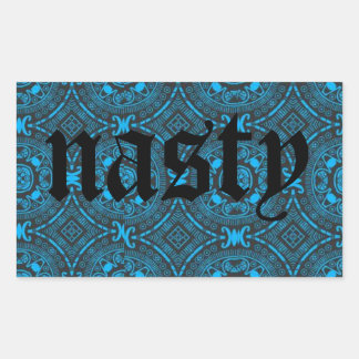 ekliger blauer Aufkleber