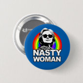 Ekliger Frauen-Knopf Hillary Clinton Button (Vorne & Hinten)
