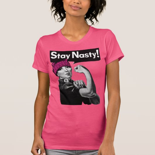 Ekliges Pussyhat-Protest-Shirt Bleibe T-Shirt (Vorderseite)