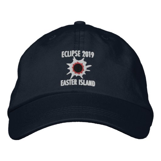 Eklipse-Osterinsel-Baseball-Mütze 2019 Bestickte Baseballkappe (Vorderseite)