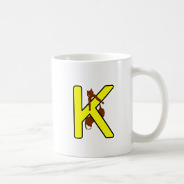Ekorrmugg Bokstav K Vänsterhand Kaffemugg Kaffeetasse