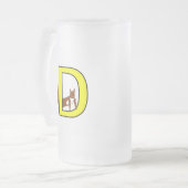 Ekorrsejdel Bokstav D Högerhand Mattglas Bierglas (Vorderseite Links)