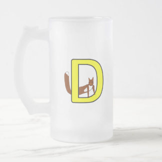 Ekorrsejdel Bokstav D Högerhand Mattglas Bierglas