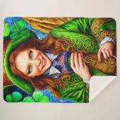 Ekstatisch Grüne Frau Leprechaun Inspiriert Artwor Sherpadecke (Vorderseite (Horizontal))