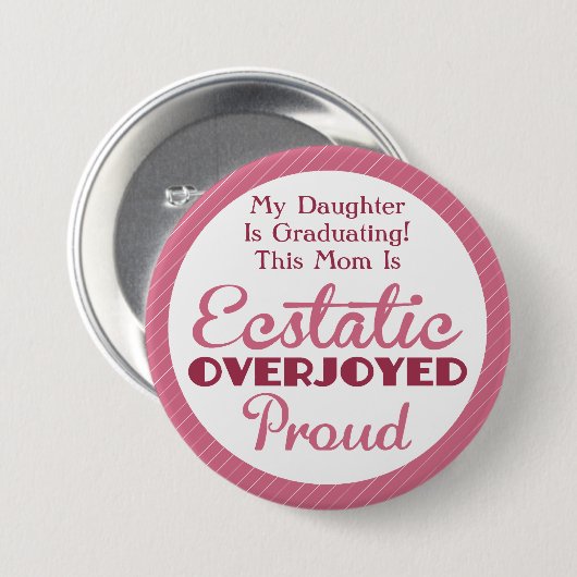 Ekstatisch, überglücklich und rosa button (Vorne & Hinten)