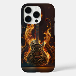 Ektrische Gitarre in Flammen                       iPhone 16 Pro Hülle